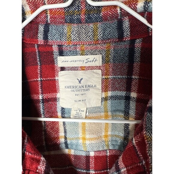 American Eagle Shirt Top Women’s XL Plaid Flannel Ahh Mazingly Soft Slim Fit - Picture 2 of 8